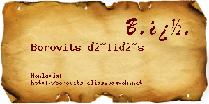 Borovits Éliás névjegykártya